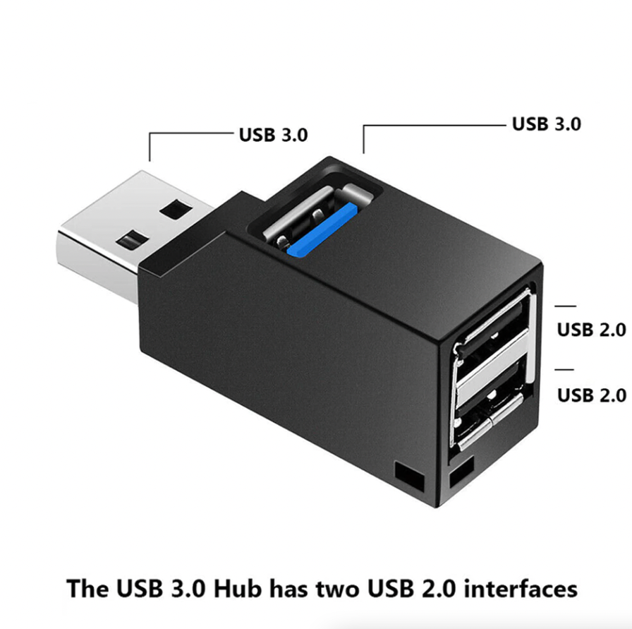 2 Pack 3 Port USB 3.0 Hubs High Speed Splitters for PC and Laptop