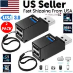 2 Pack 3 Port USB 3.0 Hubs High Speed Splitters for PC and Laptop