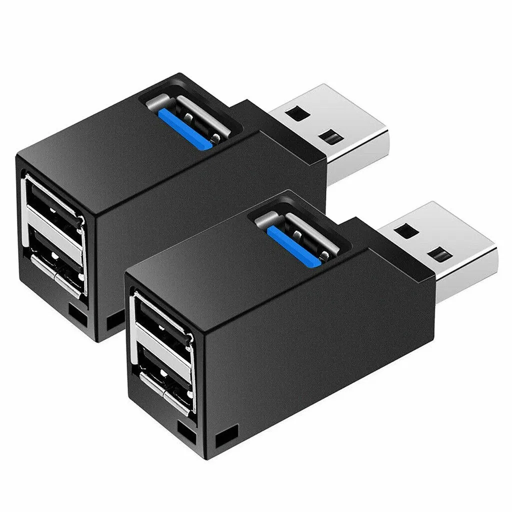 2 Pack 3 Port USB 3.0 Hubs High Speed Splitters for PC and Laptop