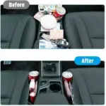 2 Pack PU Leather Car Seat Gap Organizers with Cup and Phone Holders - Image 6