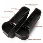 2 Pack PU Leather Car Seat Gap Organizers with Cup and Phone Holders - Image 10