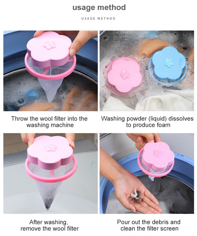 2 Pack Floating Laundry Lint and Pet Hair Catcher Filters for Washing Machines