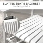 2 Piece Wooden Rocking Chair Set Outdoor Rockers with Curved Armrests High Back for Garden Balcony White - Image 6