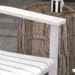2 Piece Wooden Rocking Chair Set Outdoor Rockers with Curved Armrests High Back for Garden Balcony White - Image 9