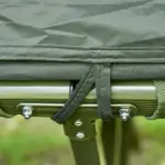 Outsunny 2-Person Foldable Camping Cot Outdoor w/ Bedspread and Thick Air Mattress, 4-In-1 Elevated Camping Bed Tent for Hiking, Picnic, Green - Image 9