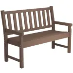 Outsunny 2-Person Garden Bench, HDPE Outdoor Bench with 530 lbs Capacity, Curved Seat for Backyard, Park, Porch, Lawn, Brown - Image 11