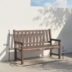Outsunny 2-Person Garden Bench, HDPE Outdoor Bench with 530 lbs Capacity, Curved Seat for Backyard, Park, Porch, Lawn, Brown - Image 3