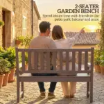 Outsunny 2-Person Garden Bench, HDPE Outdoor Bench with 530 lbs Capacity, Curved Seat for Backyard, Park, Porch, Lawn, Brown - Image 4