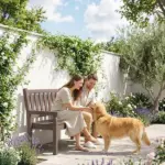 Outsunny 2-Person Garden Bench, HDPE Outdoor Bench with 530 lbs Capacity, Curved Seat for Backyard, Park, Porch, Lawn, Brown - Image 9