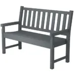 Outsunny 2-Person Garden Bench, HDPE Outdoor Bench with 530 lb Capacity, Curved Seat for Backyard, Park, Porch, Lawn, Gray
