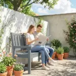 Outsunny 2-Person Garden Bench, HDPE Outdoor Bench with 530 lb Capacity, Curved Seat for Backyard, Park, Porch, Lawn, Gray - Image 10