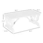 2-Person Garden Bench Outdoor Wagon Wheel Porch Bench for Backyard, Patio, Garden White - Image 3