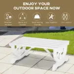 2-Person Garden Bench Outdoor Wagon Wheel Porch Bench for Backyard, Patio, Garden White - Image 6