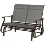 Outsunny 2-Person Glider Bench, Outdoor Chair with Breathable Mesh Fabric, Smooth Motion, Rocking Glider for Backyard, Lawn, Mixed Grey - Image 11