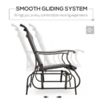 Outsunny 2-Person Glider Bench, Outdoor Chair with Breathable Mesh Fabric, Smooth Motion, Rocking Glider for Backyard, Lawn, Mixed Grey - Image 4