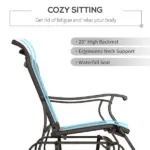 Outsunny 2-Person Glider Bench, Outdoor Chair with Breathable Mesh Fabric, Smooth Motion, Rocking Glider for Backyard, Lawn, Mixed Grey - Image 6