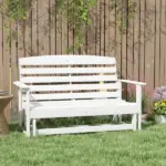 2-Person HDPE Glider Bench with Slatted Design and Smooth Motion in Pure White - Image 2