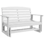 2-Person HDPE Glider Bench with Slatted Design and Smooth Motion in Pure White - Image 11