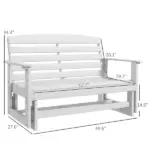2-Person HDPE Glider Bench with Slatted Design and Smooth Motion in Pure White - Image 3
