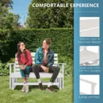 2-Person HDPE Glider Bench with Slatted Design and Smooth Motion in Pure White - Image 4