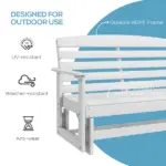 2-Person HDPE Glider Bench with Slatted Design and Smooth Motion in Pure White - Image 6