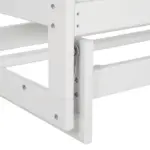 2-Person HDPE Glider Bench with Slatted Design and Smooth Motion in Pure White - Image 9