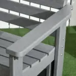 2-Person Outdoor Glider Bench Patio Double Swing Rocking Chair Loveseat w/ Slatted HDPE Frame for Backyard Garden Porch, Light Gray - Image 9