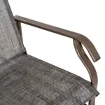 2-Person Outdoor Glider Bench with Center Table, Patio Rocking Chair Swing Loveseat with Breathable Mesh for Backyard, Front Porch, Brown - Image 10