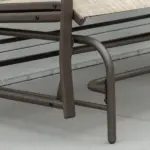 Outsunny 2-Person Outdoor Glider Bench with Center Table, Patio Rocking Chair Swing Loveseat with Breathable Mesh for Backyard Garden Porch, Brown - Image 8