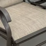 Outsunny 2-Person Outdoor Glider Bench with Center Table, Patio Rocking Chair Swing Loveseat with Breathable Mesh for Backyard Garden Porch, Brown - Image 9