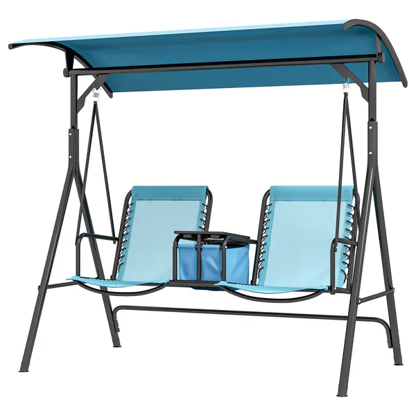 2-person-porch-swing-with-canopy-storage-table-cup-holder-blue.webp 2 Person Porch Swing with Canopy, Storage Table, Cup Holder, Blue - Image 1