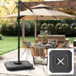 Outsunny 2-Piece Cantilever Umbrella Base Weight Set, 231 lb Water or Sand Fillable Outdoor Offset Umbrella Weights, Black - Image 2