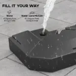 Outsunny 2-Piece Cantilever Umbrella Base Weight Set, 231 lb Water or Sand Fillable Outdoor Offset Umbrella Weights, Black - Image 5