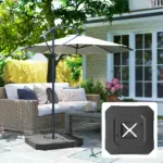 Outsunny 2-Piece Cantilever Umbrella Base Weight Set, 231 lb Water or Sand Fillable Outdoor Offset Umbrella Weights, Black - Image 9