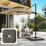 Outsunny 2-Piece Cantilever Umbrella Base Weight Set, 231 lb Water or Sand Fillable Outdoor Offset Umbrella Weights, Brown - Image 10