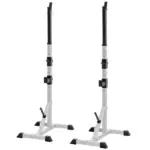 Soozier 2-Piece Pair Steel Height Adjustable Barbell stand, Home Gym Squat Rack and Bench Press, Home weightlifting equipment - Image 15