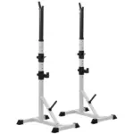 Soozier 2-Piece Pair Steel Height Adjustable Barbell stand, Home Gym Squat Rack and Bench Press, Home weightlifting equipment