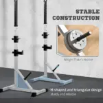 Soozier 2-Piece Pair Steel Height Adjustable Barbell stand, Home Gym Squat Rack and Bench Press, Home weightlifting equipment - Image 4