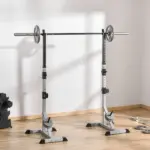 Soozier 2-Piece Pair Steel Height Adjustable Barbell stand, Home Gym Squat Rack and Bench Press, Home weightlifting equipment - Image 8