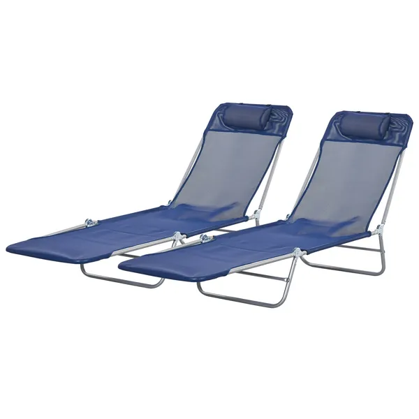 2-piece-sun-loungers-dark-blue-folding-chaise-lounge-chairs-with-reclining-back-breathable-mesh-seat-headrest-for-comfort.webp 2 Piece Sun Loungers Dark Blue Folding Chaise Lounge Chairs with Reclining Back Breathable Mesh Seat Headrest for Comfort - Image 1