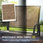 2 Pieces Glider Chair Outdoor, Steel Swing, Curved Armrests, Brown, for Porch, Garden, Poolside, Balcony, Mixed Brown - Image 5