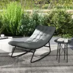 Outsunny 2 Pieces Outdoor Patio Rocking Chairs, Rocking Porch Chairs with Mesh Deep Seats for Indoor, Porch, Balcony, Dark Gray - Image 9
