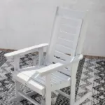 2 Pieces Outdoor Rocking Chairs, HDPE Patio Rockers with 28" High Back, Wide Armrests for Porch Backyard, White - Image 8