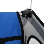 2-Seat Bike Trailer for Kids Child Bicycle Trailer with Strong Steel Frame 5-Point Seat Harnesses, Comfortable Seat, Blue - Image 8