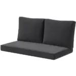 Outsunny 2 Seat Patio Furniture Cushions, Thick Outdoor Loveseat Cushion Set with Removable Cover, 46x26x5 in, Black