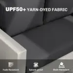 Outsunny 2 Seat Patio Furniture Cushions, Thick Outdoor Loveseat Cushion Set with Removable Cover, 46x26x5 in, Black - Image 5