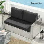 Outsunny 2 Seat Patio Furniture Cushions, Thick Outdoor Loveseat Cushion Set with Removable Cover, 46x26x5 in, Black - Image 7