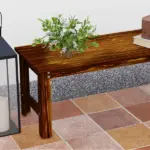 2-Seat Wood Garden Bench, Patio Bench Outdoor Bench with Slatted Seat, Backless Front Porch Bench for Park, Garden, Poolside, Deck, Carbonized - Image 8