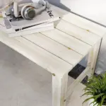 2-Seat Wood Garden Bench, Patio Bench Outdoor Bench with Slatted Seat, Backless Front Porch Bench for Park, Garden, Poolside, Deck, Nature Wood - Image 9