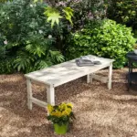2-Seat Wood Garden Bench, Patio Bench Outdoor Bench with Slatted Seat, Backless Front Porch Bench for Park, Garden, Poolside, Deck, Nature Wood - Image 10